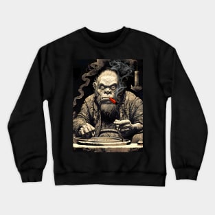 I Smoke Cigars on a Dark Background Crewneck Sweatshirt